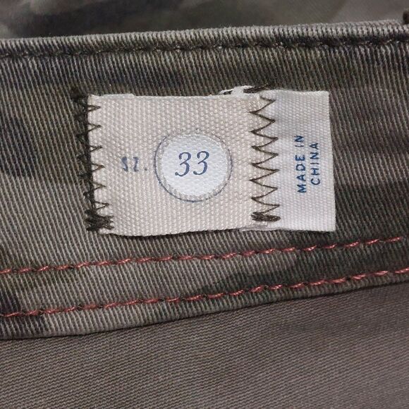 HEI HEI ANTHROPOLOGIE Women's 33 Camo Cargo Pants Green Side Buckle Stretch - Picture 7 of 13